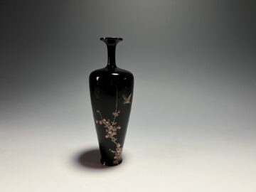 【純正卸値】【琴》送料無料 古美術品 七宝花文花瓶一対 高18.1cm WG434 花器